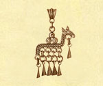 Шумящая подвеска Лошадка из латуни в древнерусском стиле - компания Кудесы